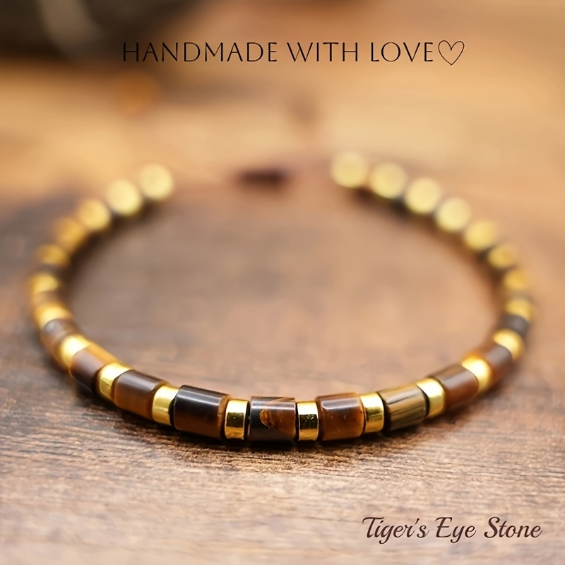 E-shop Handgefertigtes Tigeraug-Steinarmband - Einfache Alltags-Schmuckstücke, perfektes Geschenk für Freunde