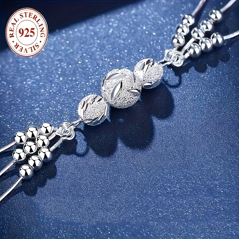 Women's 925 Sterling Silver Lucky Bead Bracelet