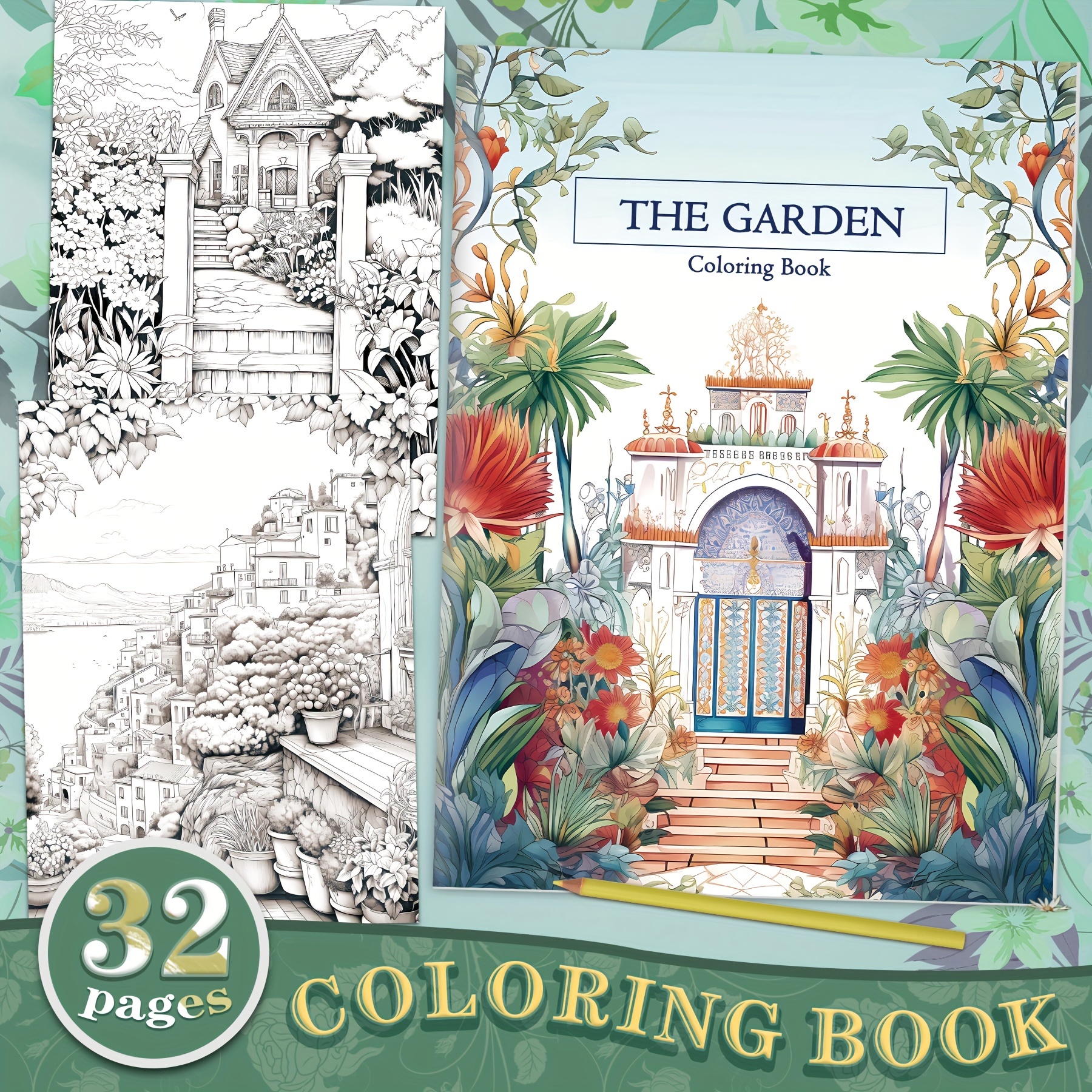 

Garden Theme Coloring Book, New Year's Day, Valentine's Day, , Easter And More.