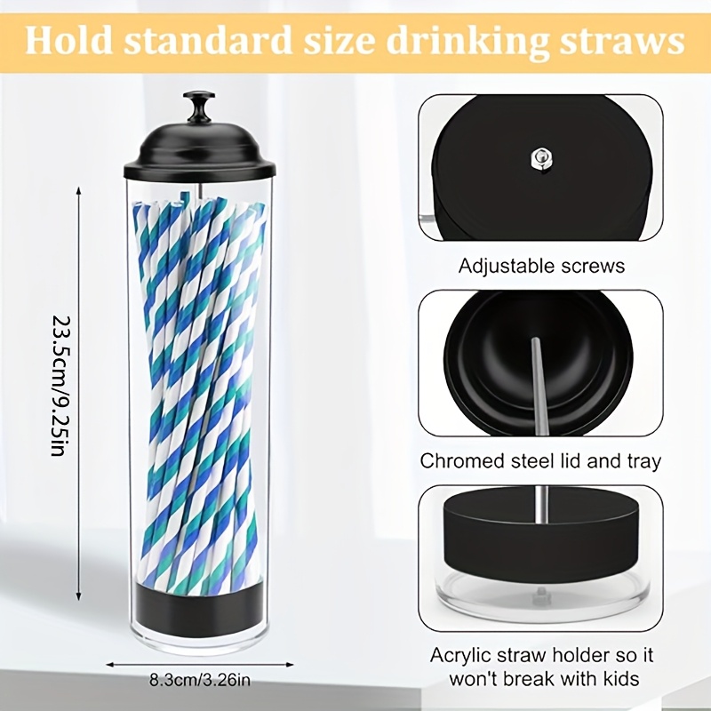 Straw Holder Multipurpose Storage Tube Reusable Straw Rack Dustproof Milk Tea Shop Fast Food Restaurant Straw Bucket Straw Dispenser Straw Stand Suitable for Home, Restaurants, Cafes, Bars, etc