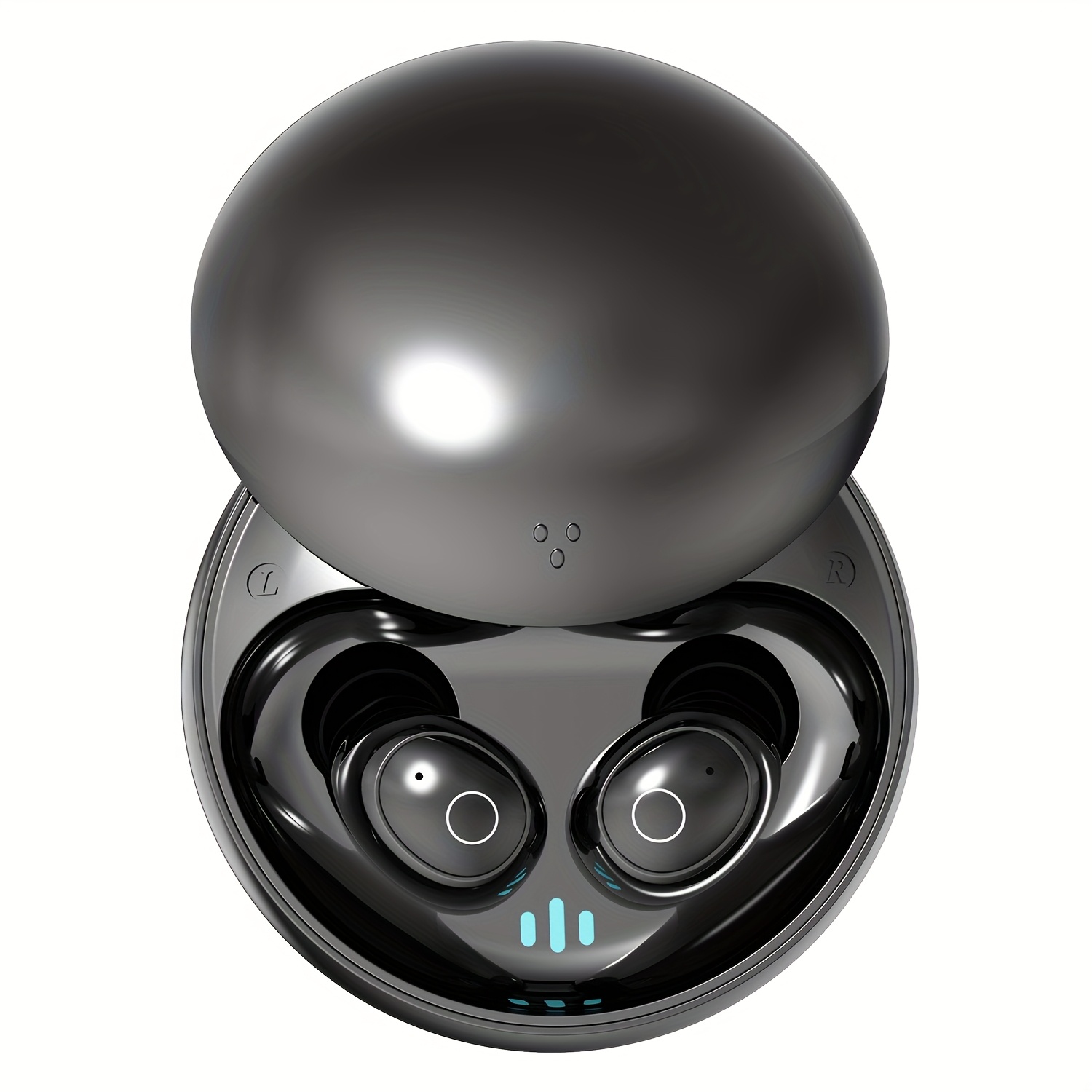 TEMU Tws Wireless Headset With Led Display, Touch Control, Volume Control, , Semi-, Usb Charging, Rechargeable Lithium Polymer Battery, Non, Suitable