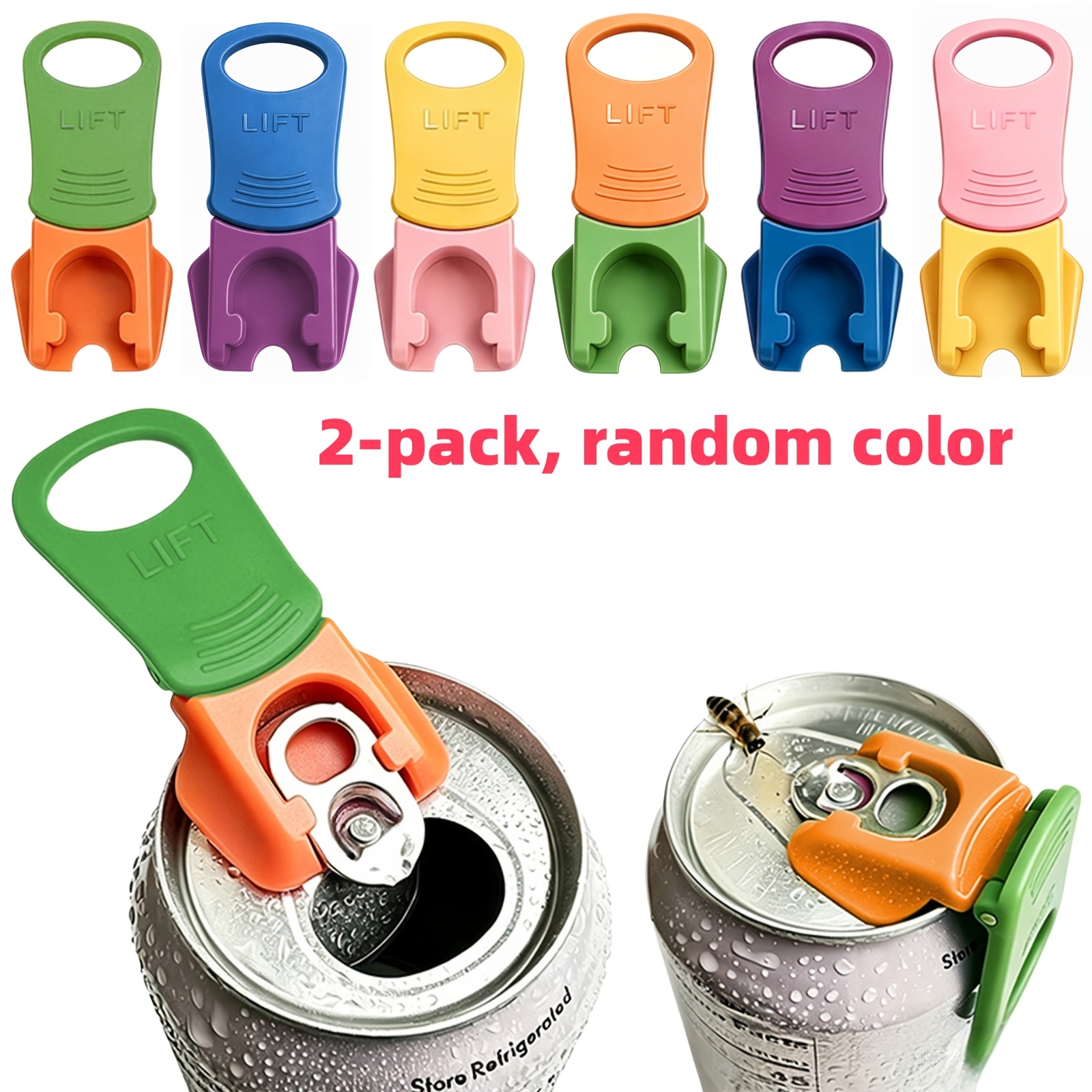 TEMU 2-pack (color Random) Folding Can Opener, With Innovative Color Matching/elongated Handle For Easy And Effortless Opening, Suitable For Energy