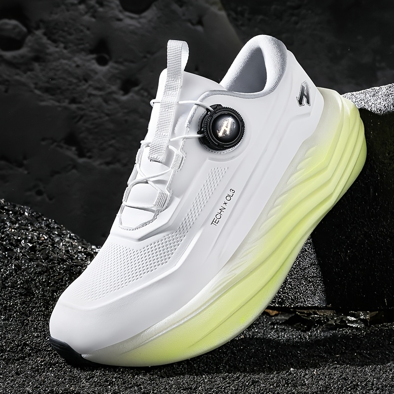 Spring New Men'S Thick-Soled Casual Shoes with Breathable Fabric, Featuring a Rotating Buckle, Versatile And Trendy for Outdoor Sports
