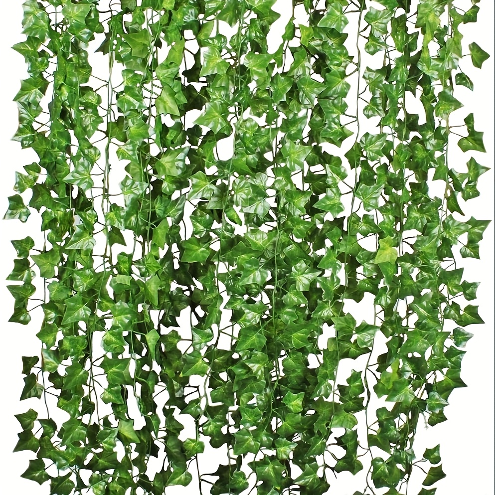 TEMU Fake Vines For Room Decor (12 Pack 84 Feet) Aesthetic Artificial Plant Ivy Leaves Hanging Greenery Garlands For Home Bedroom Wall Wedding Christmas Party Office Patio Outdoor Garden