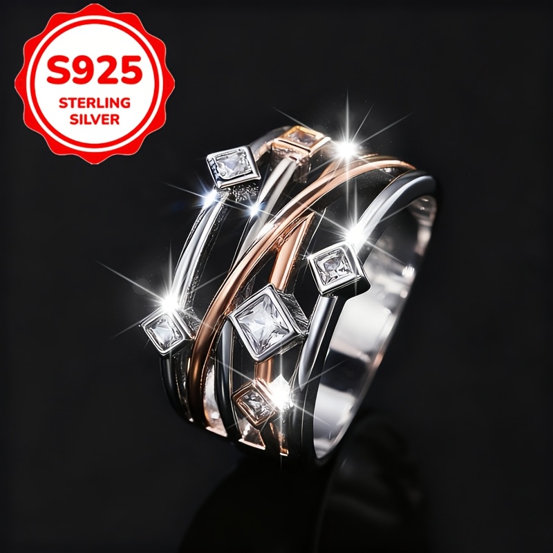 Women's Multi-Layered Wrapped Rhinestone Ring, Light Luxury