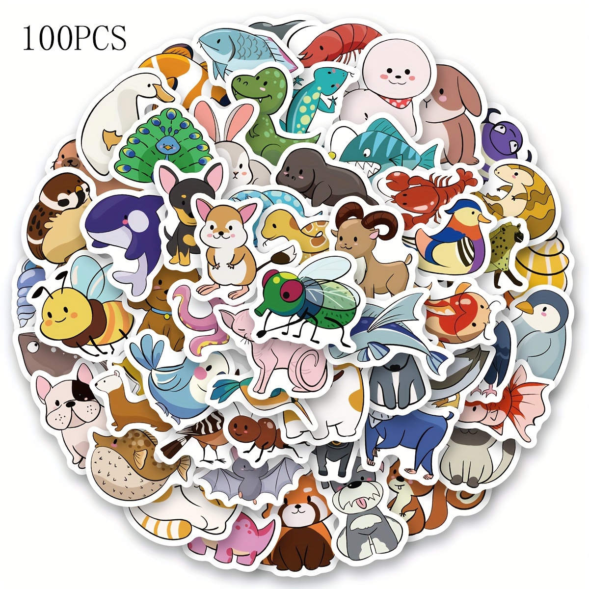 Image of 100pcs Stickers Aesthetics Stickers , Journaling, Laptop, Bumper, Skateboard, Water Bottles, Computer, Phone, Hard Hat, Car Stickers And Decals