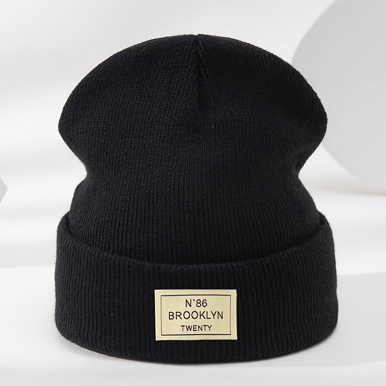 2pcs Bonnet Adulte 86 Label - Léger, Respirant et Extensible, Chapeau d'Hiver Unisexe Chaud pour Hommes & Femmes, Style Y2K Décontracté & Formel