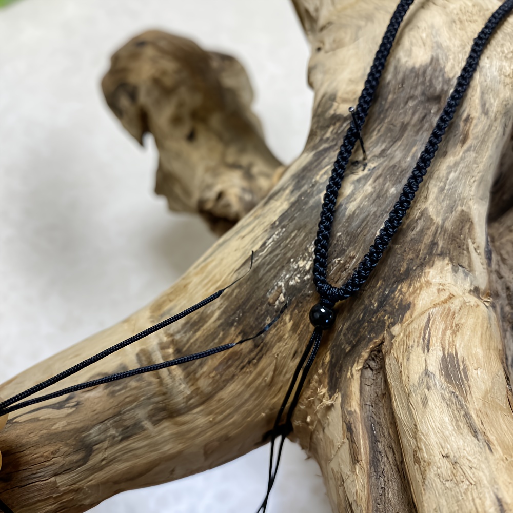 Braided Pendant Necklace with Adjustable Lanyard