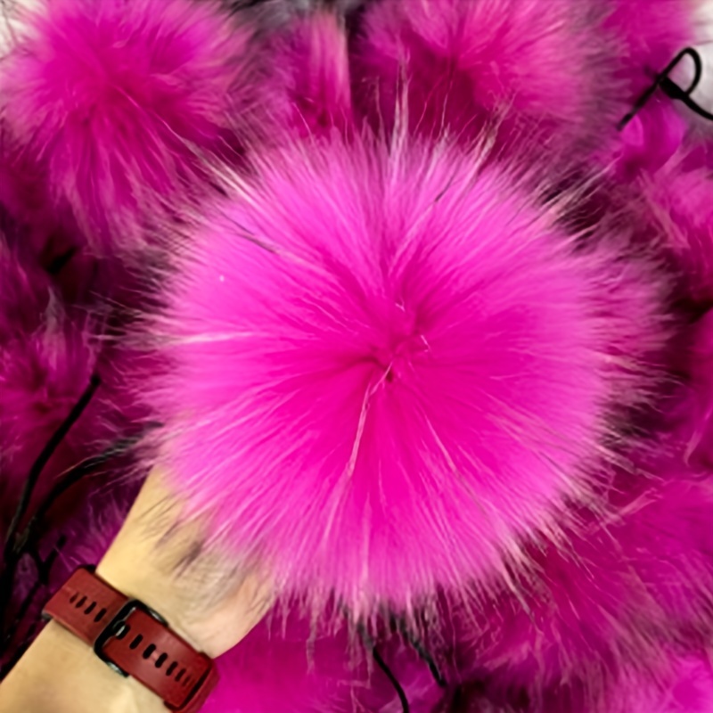 

2pcs Large Fur Pom Poms In Assorted Colors - Keychains, Scarves, Gloves, Bags & Christmas Decorations