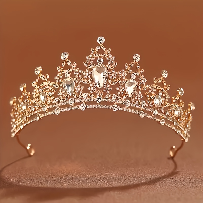 TEMU 1 Diadème de Princesse | Convient à Toutes , Accessoire Cheveux Strass, Idéal pour Jeux de Rôle, Halloween, Anniversaires - Thème de