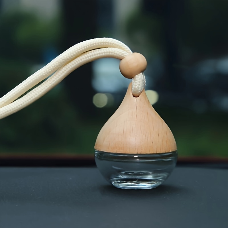 

5pcs 6ml Car Aromatherapy Glass Bottle Pendant - Water Drop Shape Empty Essential Oil Diffuser - Refillable Hanging Diffuser Bottle, Air Fresher Ornament Vials For Car And Home