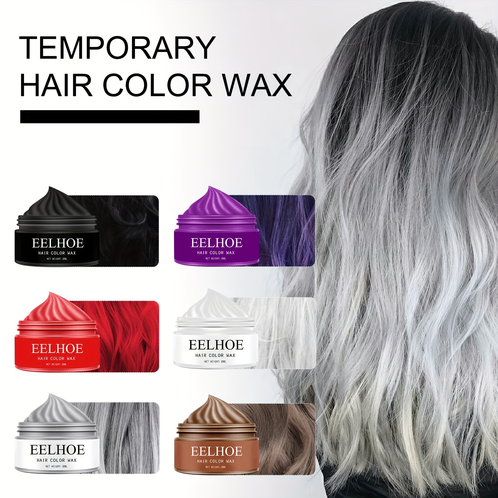 Couleur de cire temporaire pour cheveux, teinture capillaire bleue, cire de  cheveux bleue teinture boue, couleur de laque pour hommes femme coiffure  instantanée