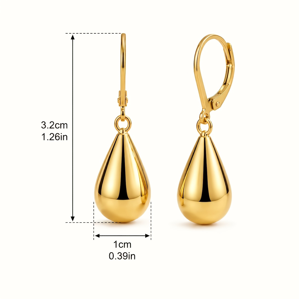 Women's 18K Golden-Plated Teardrop Long Drop Earrings