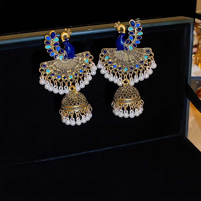 TEMU Une paire de boucles d'oreilles rondes à pompons de , design vintage haut de gamme et luxueux