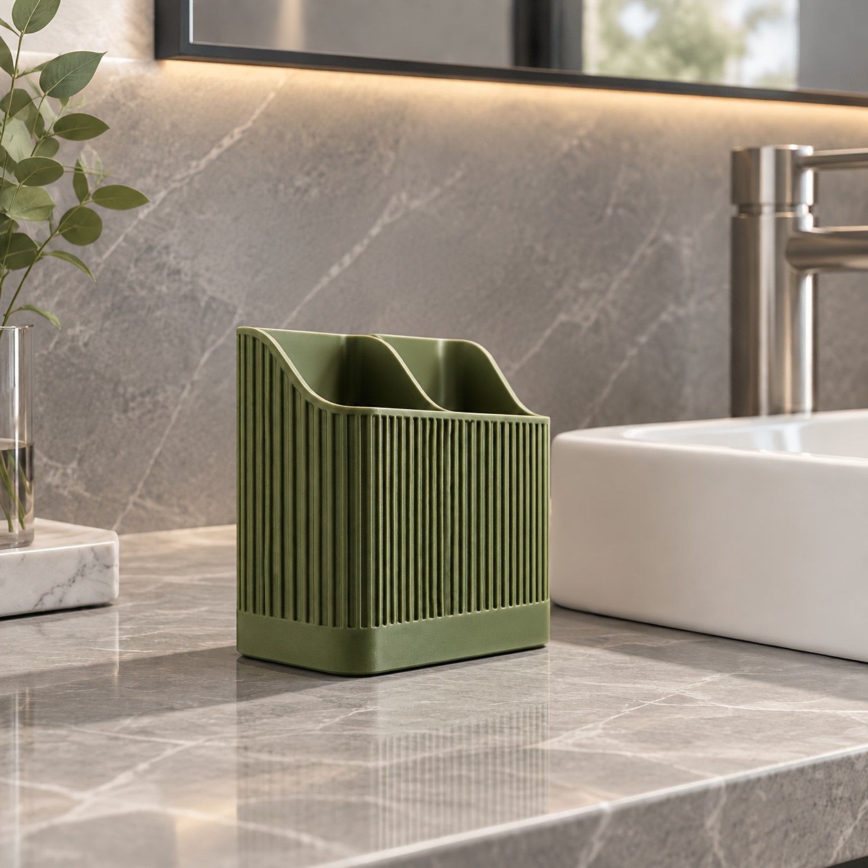 TEMU Japanese - Style Toothbrush Holder, Simple Stylish Bathroom Organizer, Keeps Toothbrushes Tidy And