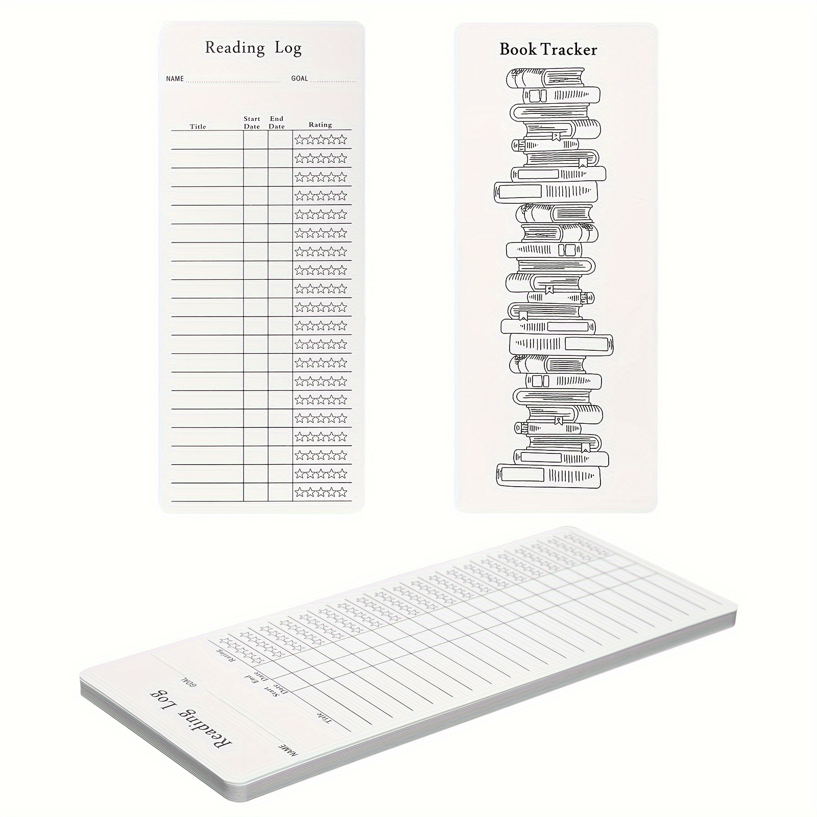 

20/50pcs 2024 Reading List Bookmark, Coloring Book & Rating Reading Log Funny Reading List Page Marker Blank Library Cards Creative Book Accessories For Book Lovers Students Teachers