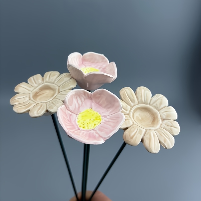 E-shop 4er-Set Keramik-Futterer, Bienen-Zuckerspender, Keramikmaterial, Schmetterling-Tränken, handgefertigte Keramik-Futterer, geeignet für die