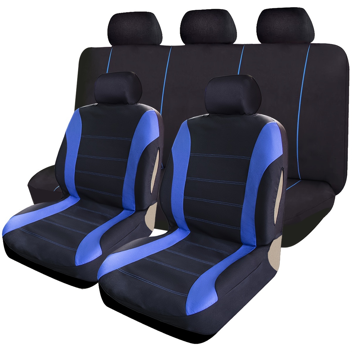 TEMU Housse de siège auto universelle en polyester respirante anti-poussière 5 places pour voitures, SUV, camions