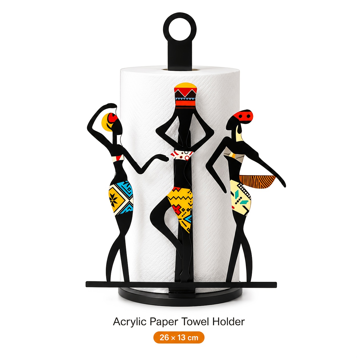 TEMU Porte-mouchoirs autoportant 2D en acrylique sur le thème de la danse africaine pour femme, distributeur de rouleaux de papier essuie-tout de
