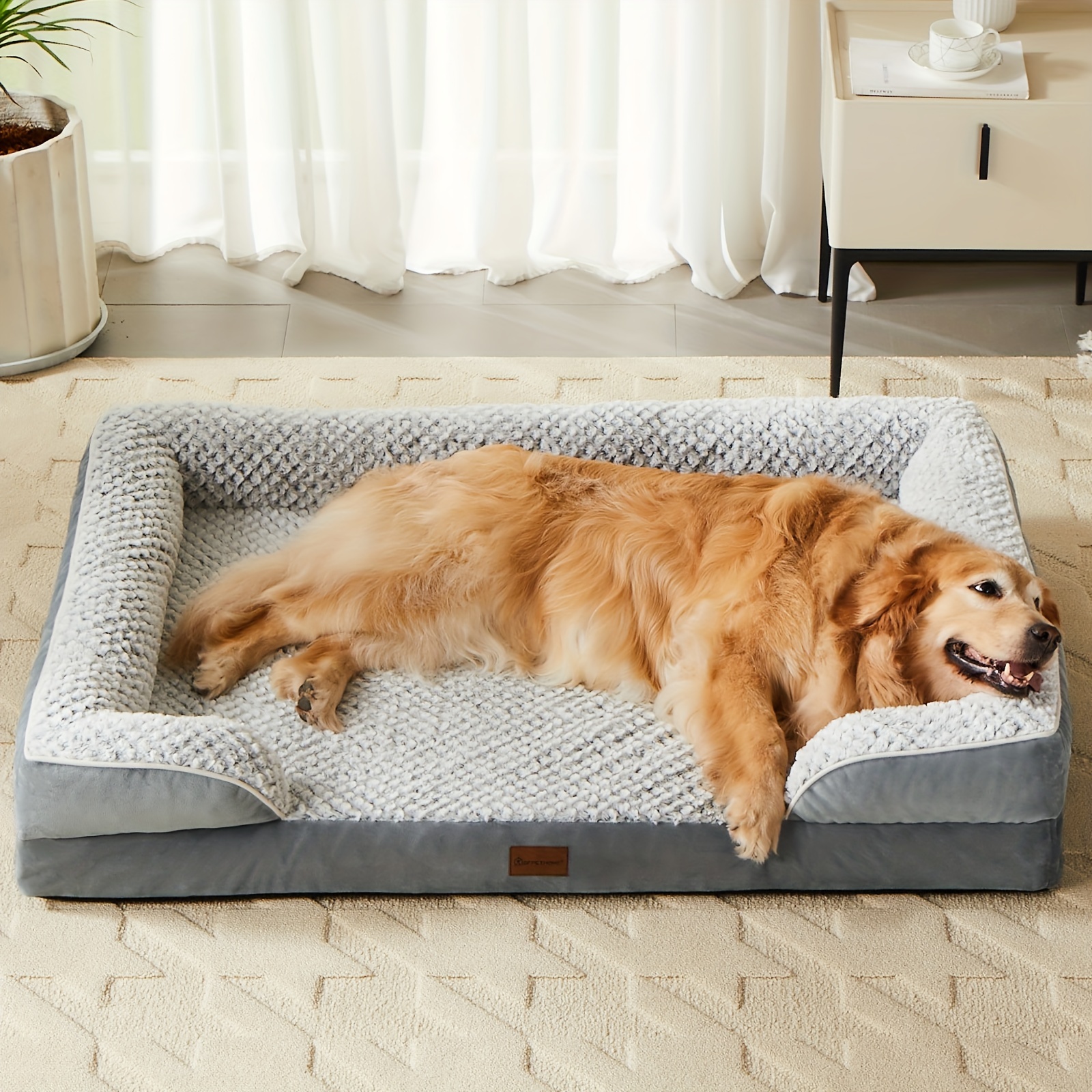 

Orthopedic Dog Beds For Large Dogs, Sofa Dog Bed For Extra Large Dogs Egg Foam Extra Large Dog Bed With Removable Washable Pillow Cover, Waterproof Dog Couch Bed With Anti-slip Bottom