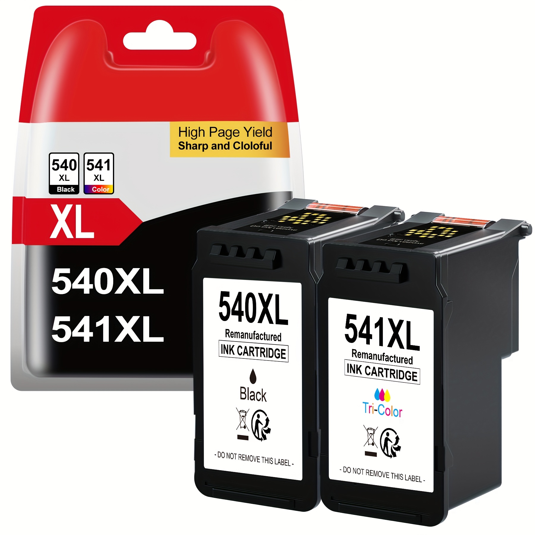 Image of Pg 540 Xl Cl-541xl Cartridges 540xl 541xl (2 Pack) Replacement For Printer Cartridges 540 541 Pg540 Cl541 For Printer Cartridges Ts5150 Mg3600 Mg3650 Mg3650s Mg4200 Ts5151 Mx475 Mx530