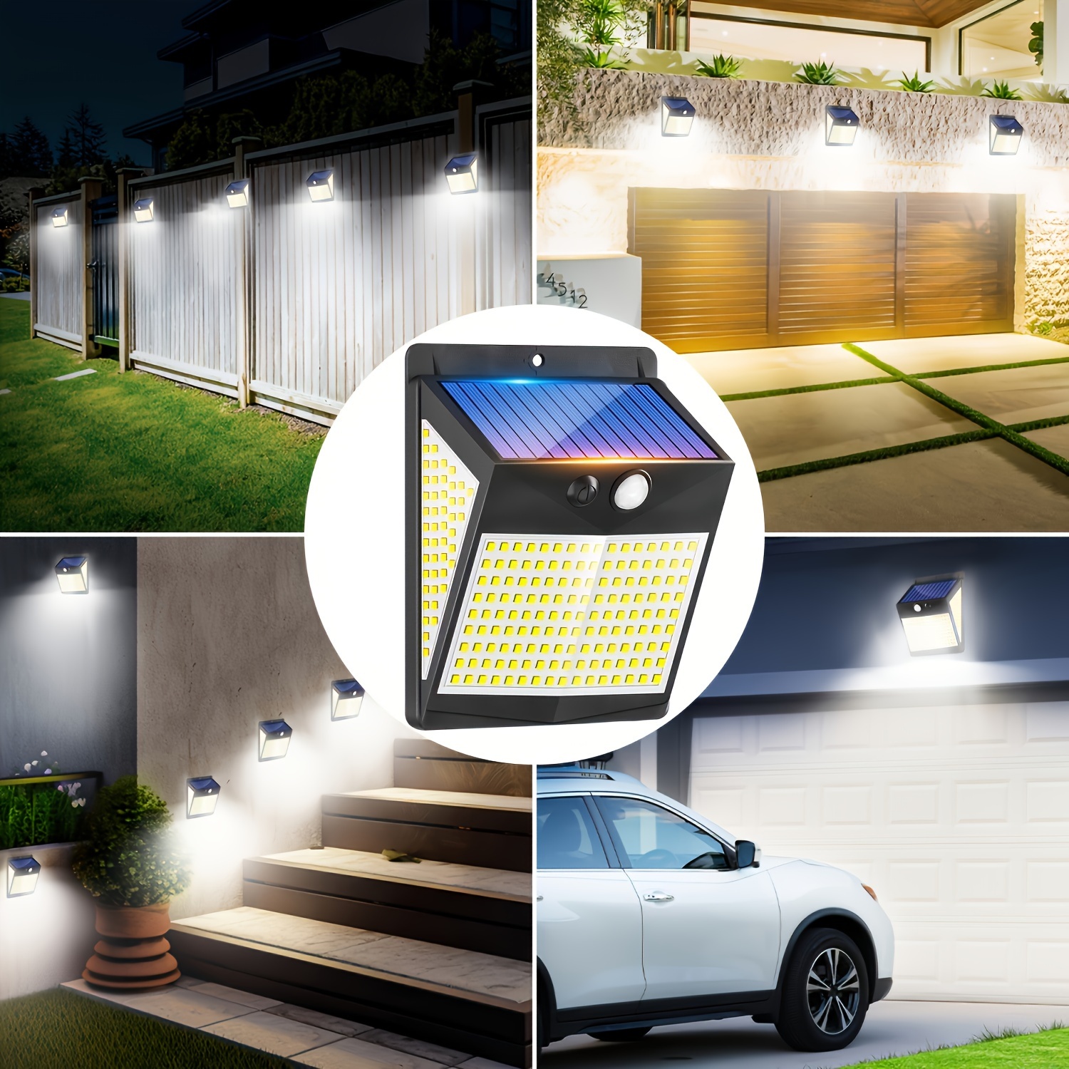 Lampes Murales Solaire à Mouvement - 1/2/4/6pcs, 238   LED Blanc Froid, Étanches, Installation Facile pour  , Patios, Garages & Plus détails 4