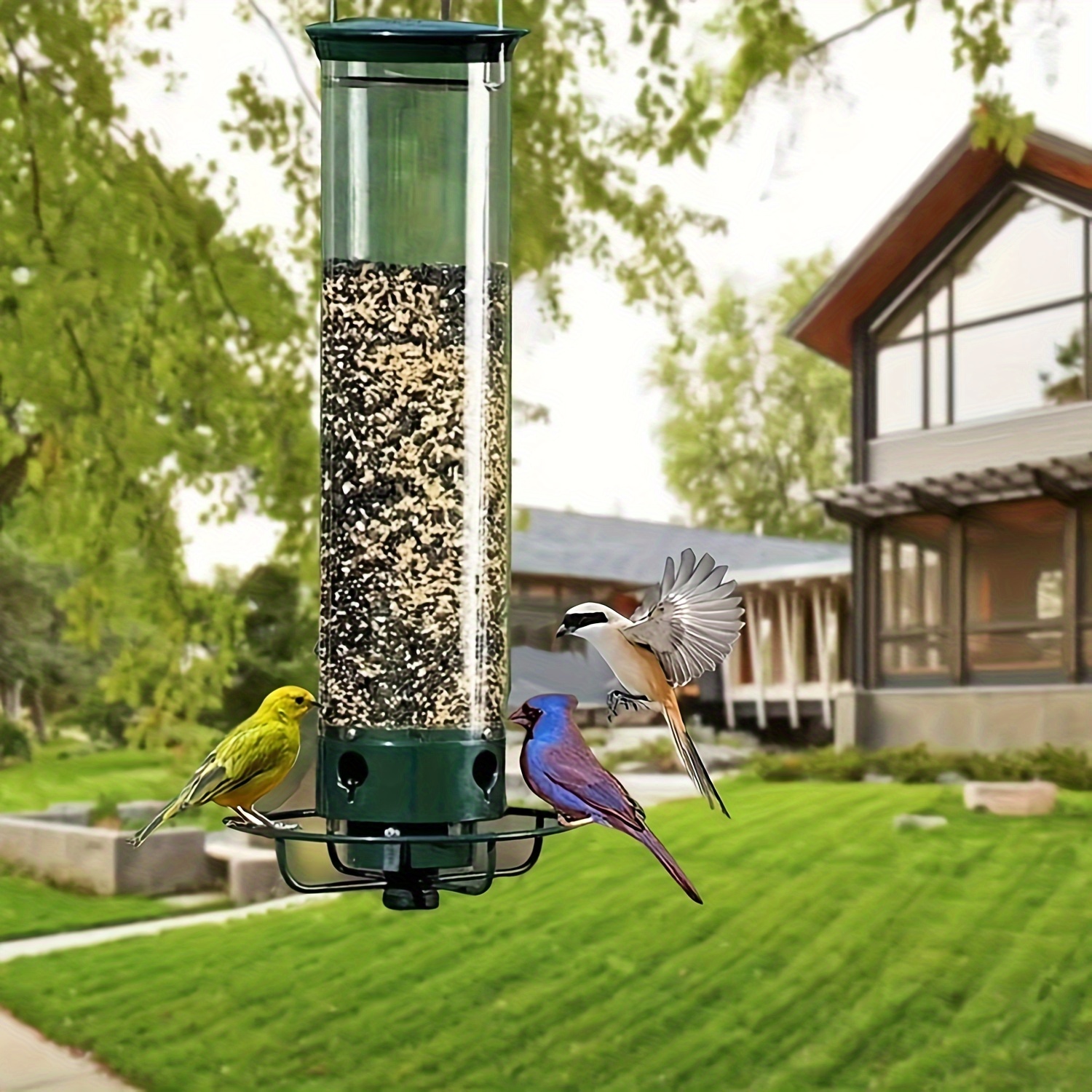 

Mangeoire Rotative Anti-écureuils - Métal, Pas de Batterie , Décoration de Jardin Extérieur pour Oiseaux & Protection des Écureuils