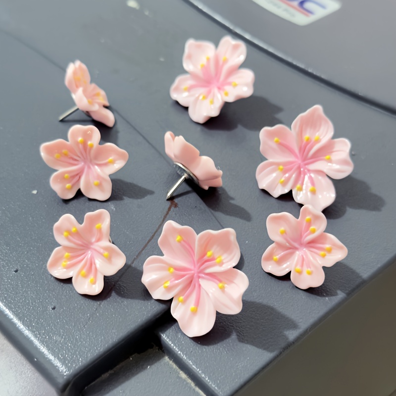 100 Stück Reißzwecken Mit Blumenmuster (Rose) – Harzkopf & Stahlspitze, Für Pinnwände, Korktafeln, 1 Cm Stift