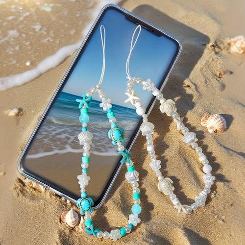 turtle flower beading suitable for models of universal phone cases new earphone case lanyards pendant wristbands anti drop lanyards suitable for mom