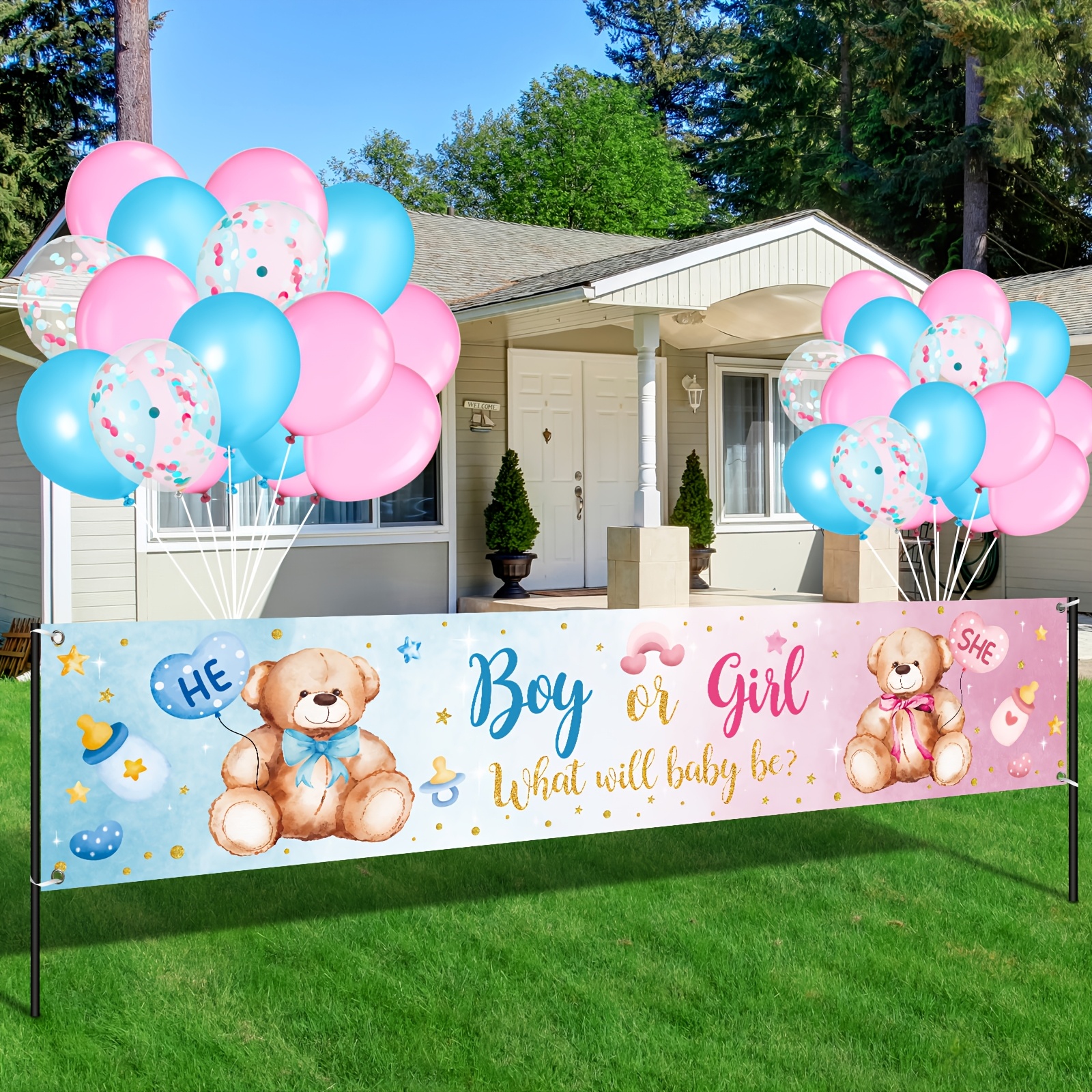 39pcs gender reveal party kit baby shower
