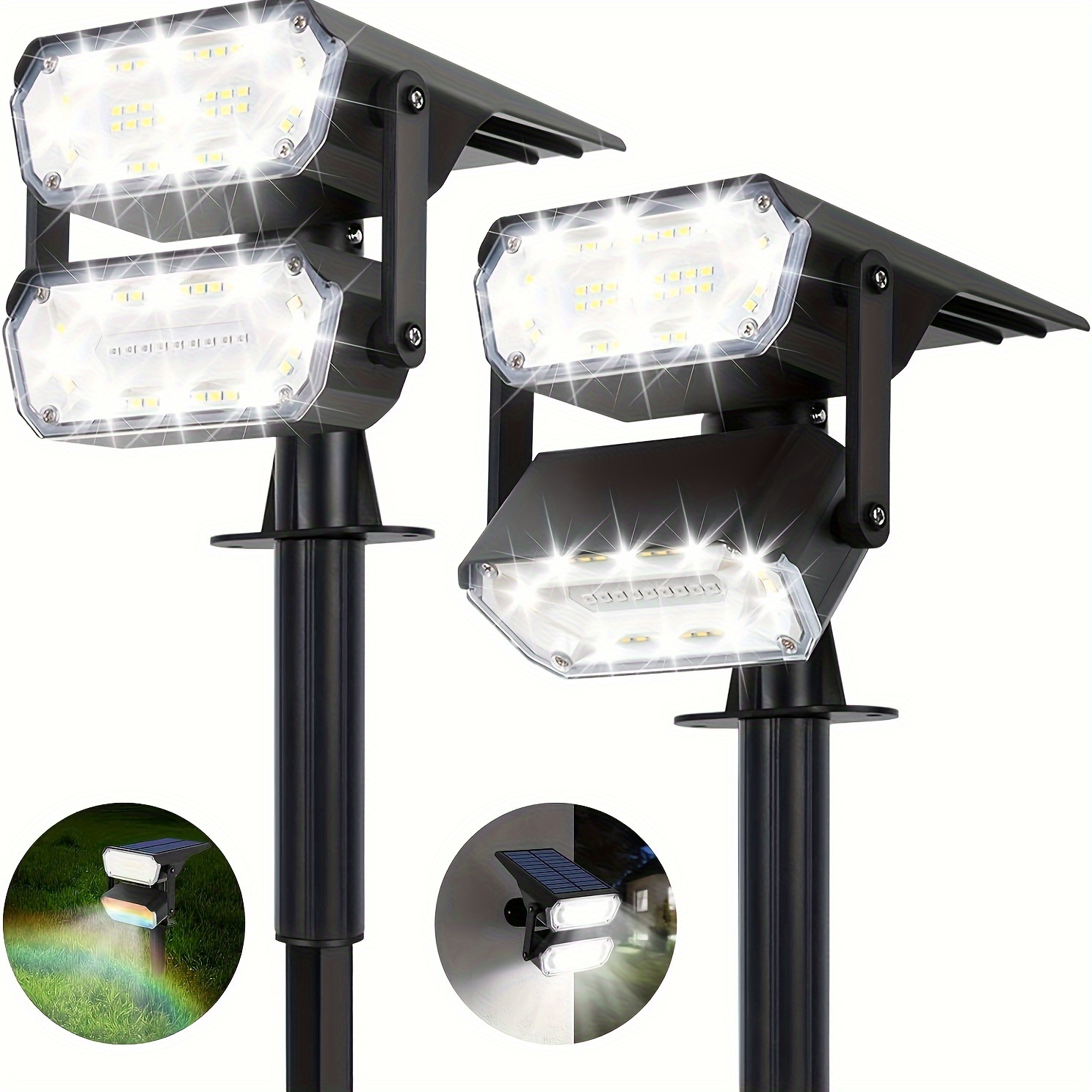 

Sucolite 2-pack Solar Spot Lights Outdoor, 87 Led Solar Lights Outdoor, 3 Lighting Outdoor Solar Lights For Yard, Solar Landscape Spotlights For Garden Pathway