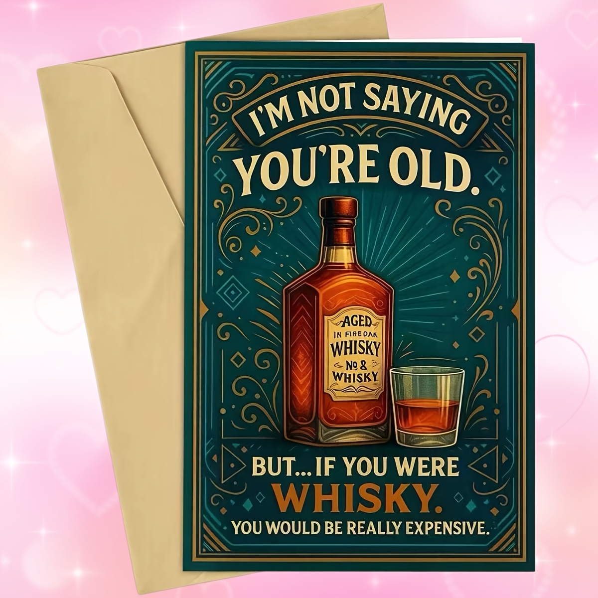 TEMU A Humorous Whiskey-themed Birthday Card, Perfect For , Family, Or Colleagues Who And Quality Beverages. Ideal For Birthdays And Special