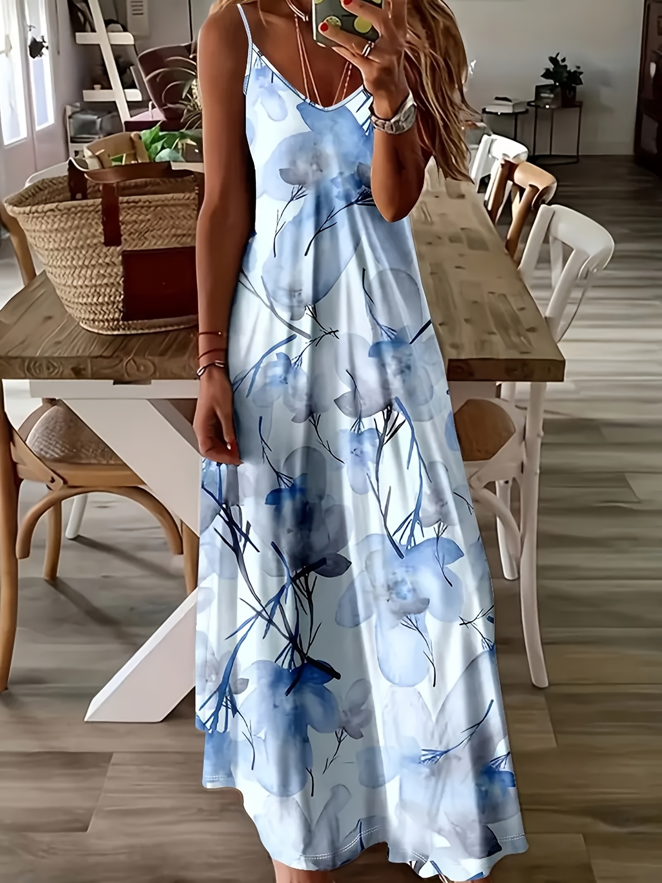 long sleeve denim maxi dress for women Denim Maxi Dress In dark blue – Tulip Boutique