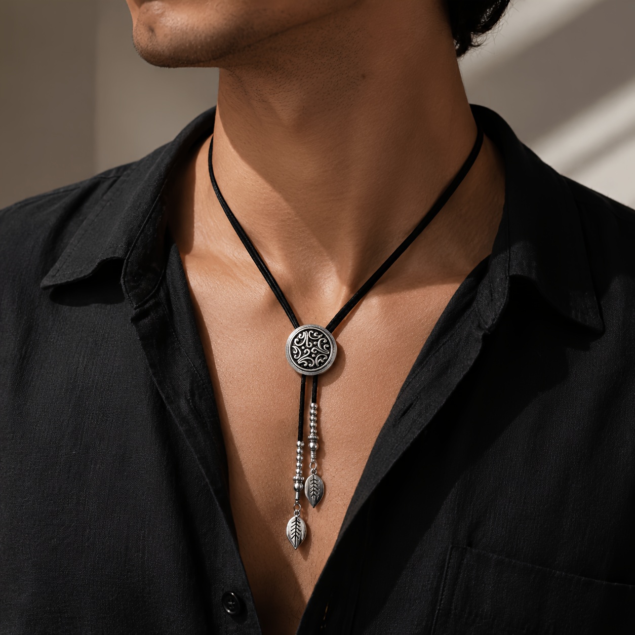 TEMU 1pc Collier en Y Rétro Tendance pour Homme, Tenue Décontractée pour les Domicile-Travail, les Vacances et les Festivals de Musique