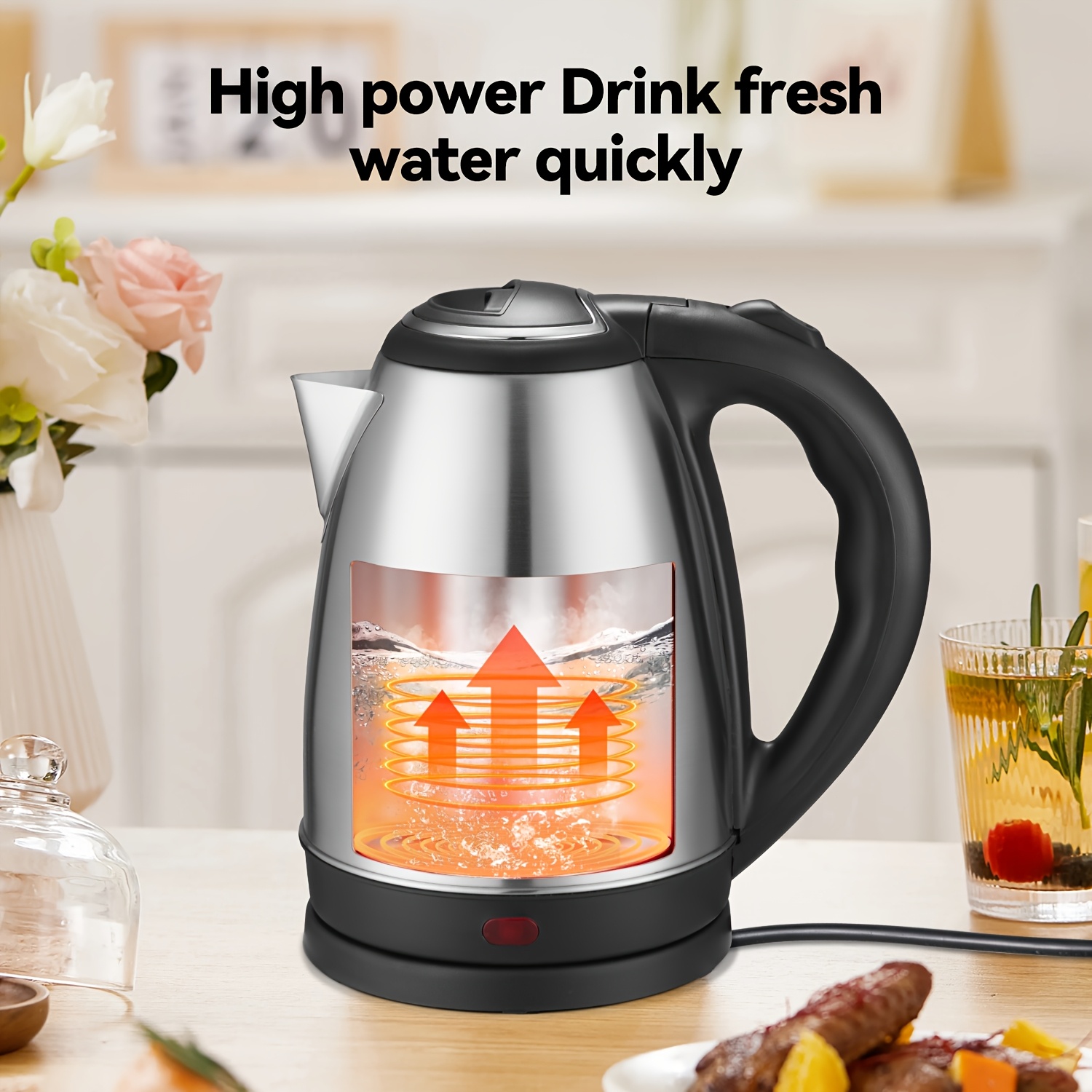 stainless steel household electric kettle automatic power Temu