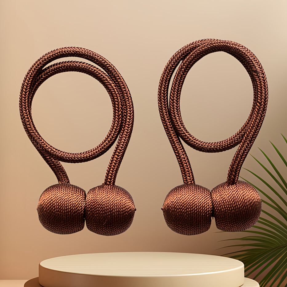 2pcs Decorative Magnetic Straps, Headphone-Style Magnetic Straps, Curtain Straps, Curtain Tying Straps, Bathroom Curtain Straps, Multi-Purpose Straps, 2-Pack