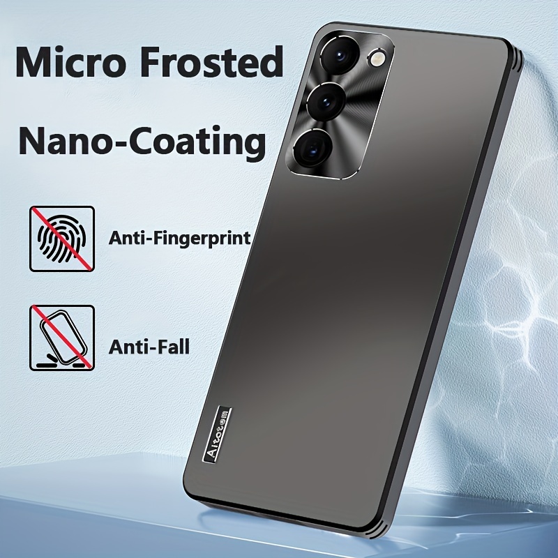 

Samsung Galaxy S23 Phone Case Matte Frosted Metal Lens Frame Soft Silicone Anti-fall Protective Cover