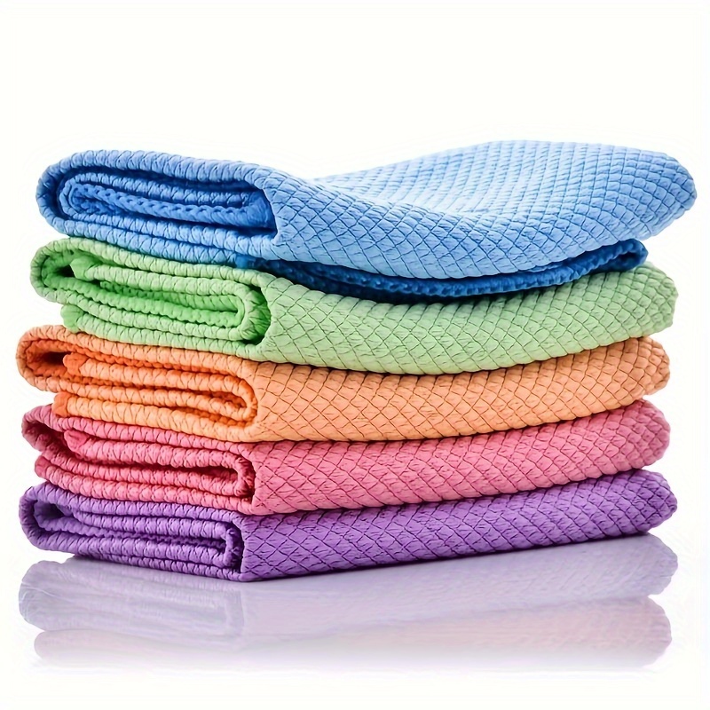 Microfiber Cleaning Cloths Fish Scale Weave Streak free - Temu