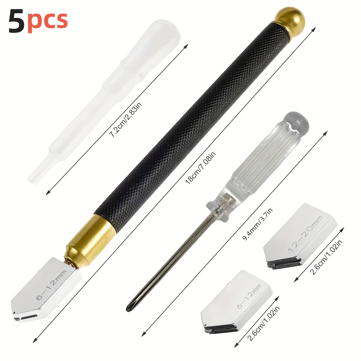 TEMU Cutting Tool Set For Bottles, Tiles, And Mirrors, Designed For Glass Thicknesses Between 2 To 20mm, Featuring An Oil Supply And Diamond Cutting