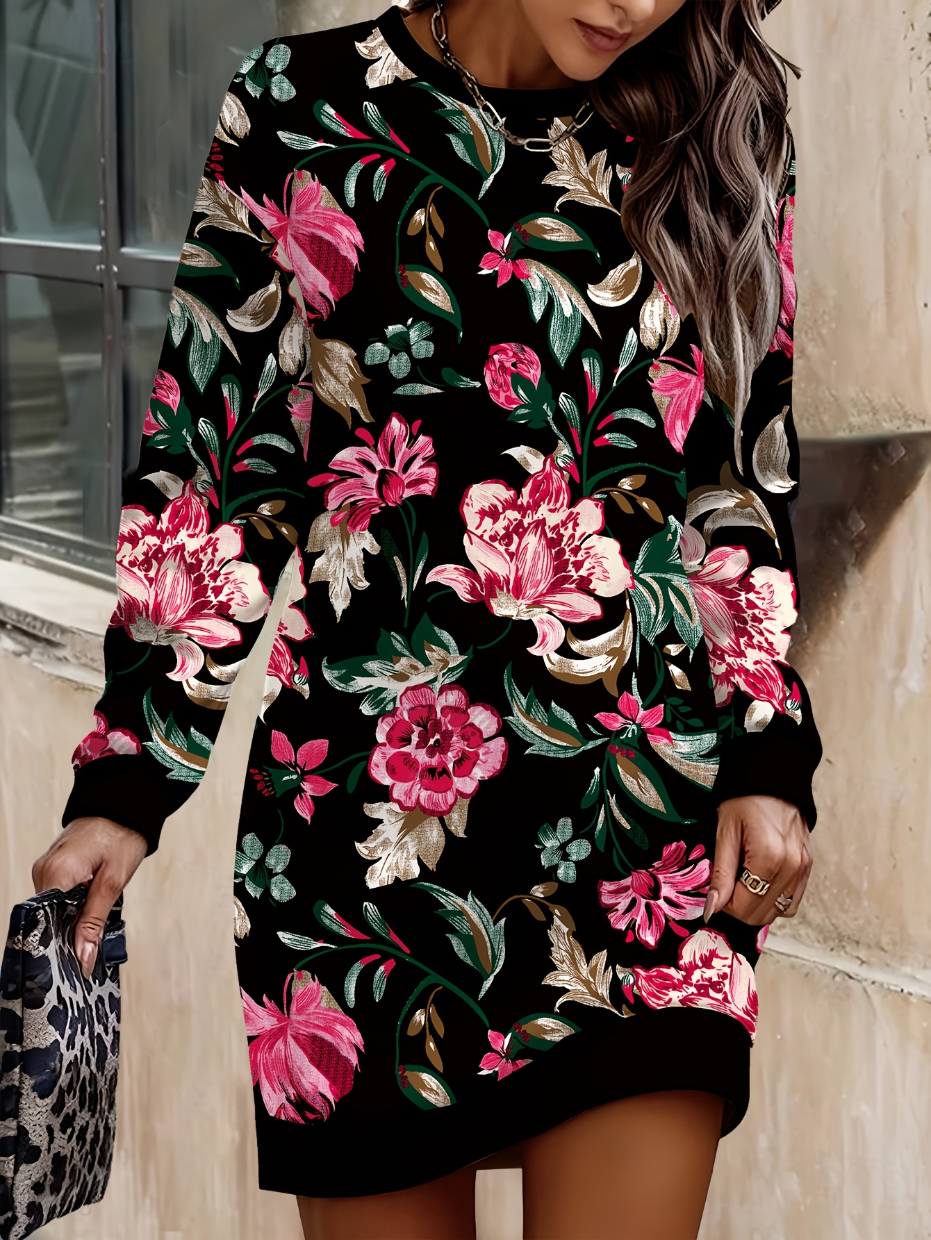 brown embroidered rose dress temu embroidered dress for women sold on Temu United States