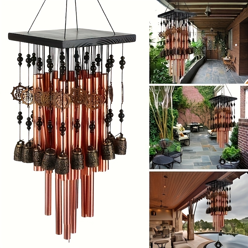 

1pc Golden Wind Chime, Metal Hanging Wind Chime For Outdoor Garden, Patio, Yard, And Home Decor, No Electricity Or Battery Needed, Aluminum Alloy Tube Wind Chime