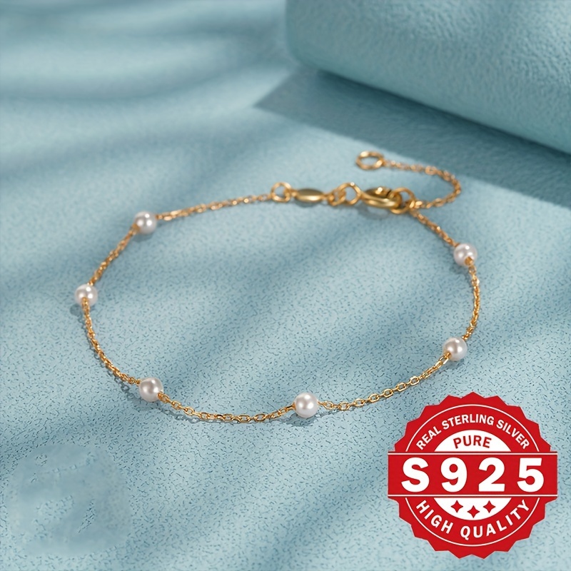 Image of A Women's Bracelet, S925 Sterling Silver, With A Chain, Lightweight And Elegant, Suitable For Everyday Wear, Suitable As A Gift For Mothers And Wives, Hypoallergenic