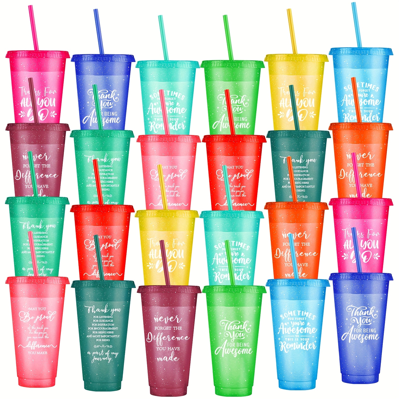 

30pcs 24oz Inspirational Set & - Reusable Plastic , Appreciation For Employees & - - Plastic