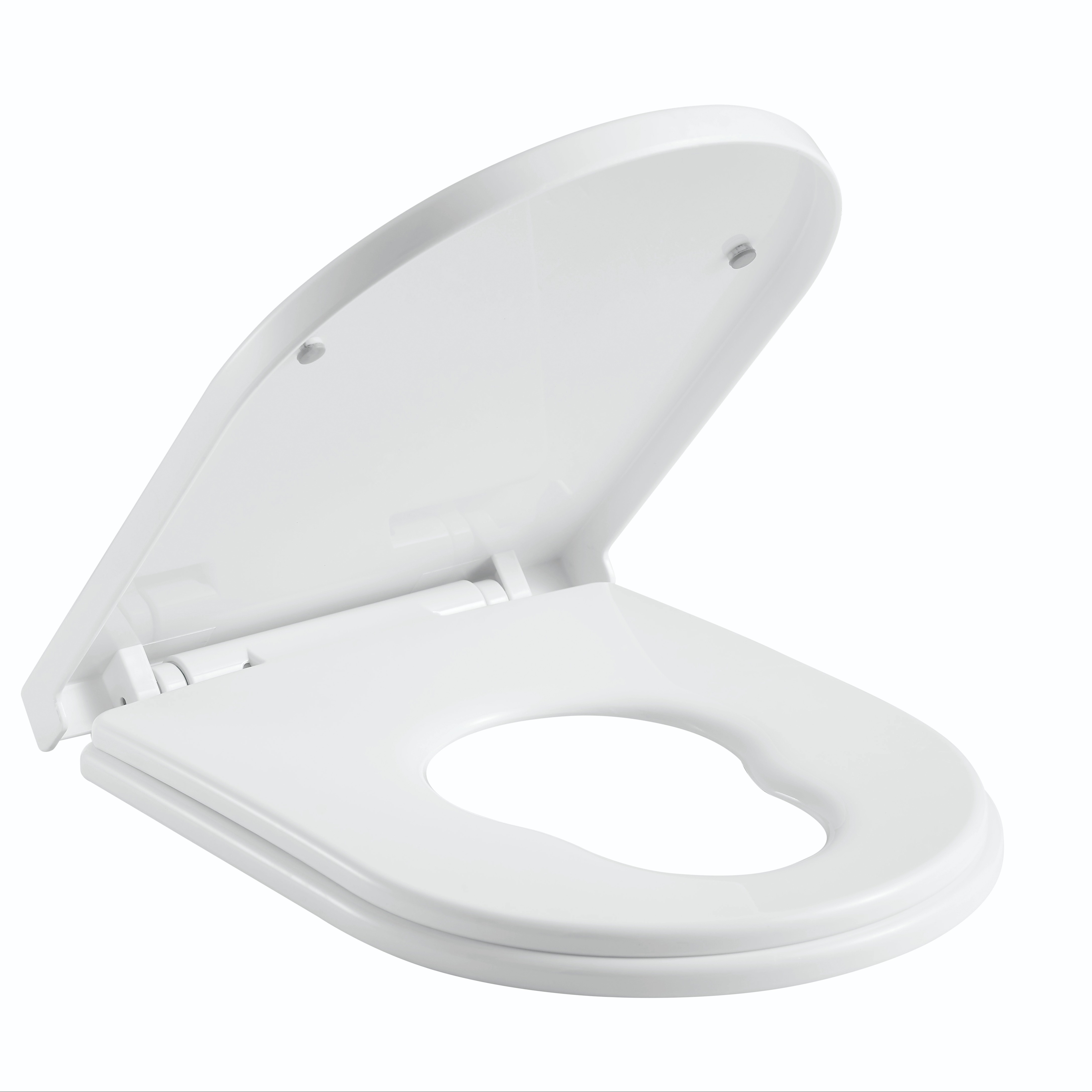 1pc U Shape Toilet Seat with Built-In Potty Training Seat, for Family, Slow Close, Easy to Clean, Fits Adult Toilet Lid, Plastic, White