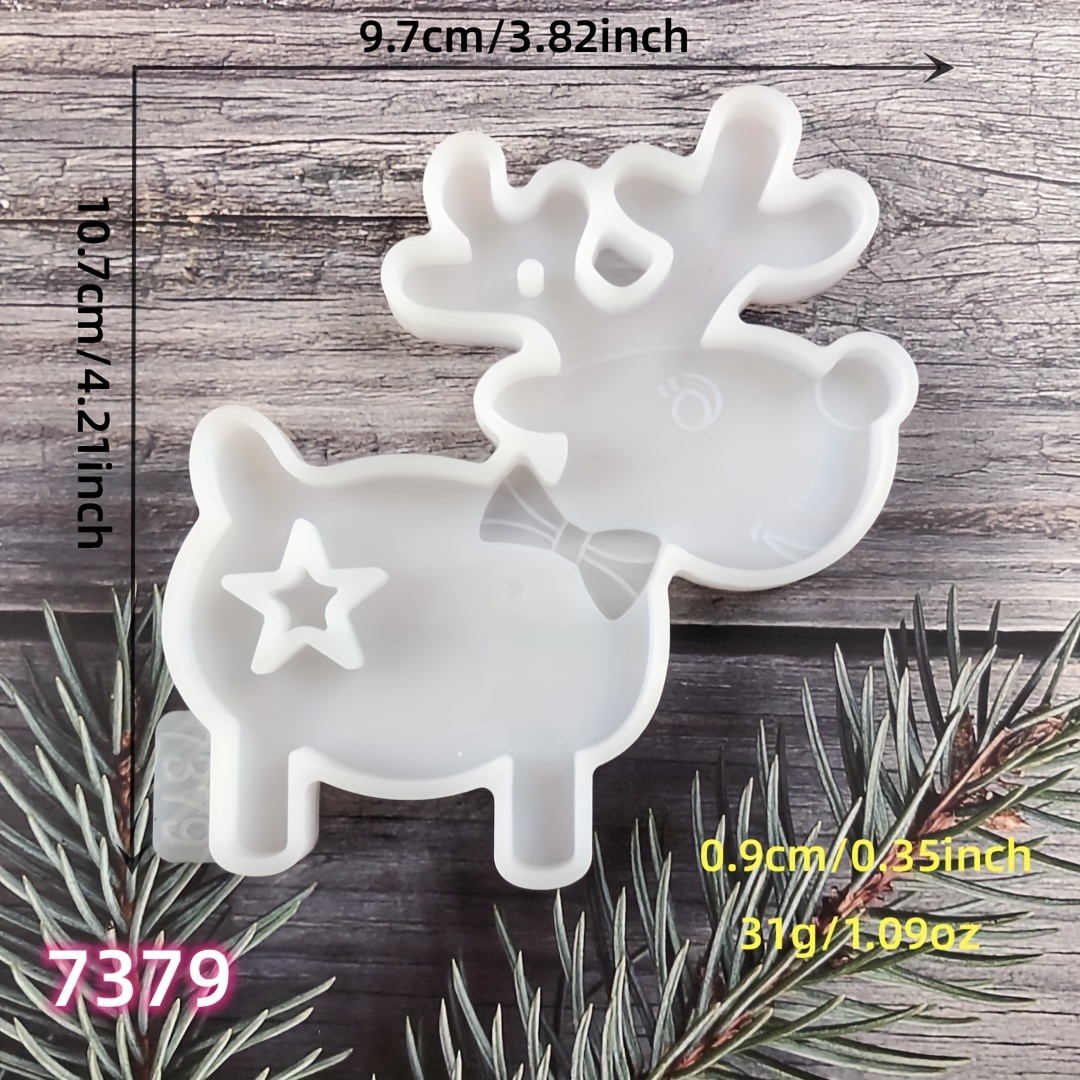 TEMU Silicone Molds For Christmas Reindeer Ornaments, Handmade Crafts Featuring Reindeer Decorations, Small Deer Pendants, Keychain Decorations, And