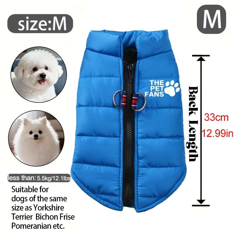 TEMU Giacca invernale per cani con cerniera, gilet per animali domestici, per cani di taglia , media e grande, carlino, chihuahua, bulldog francese