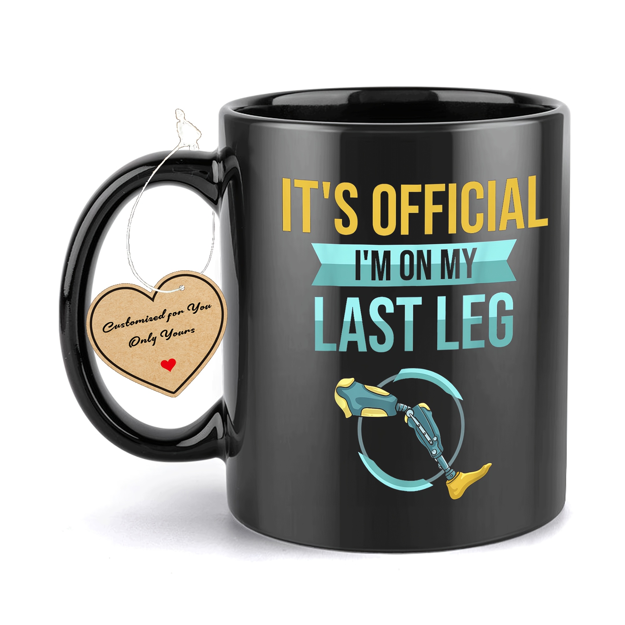 TEMU 1pc Themed Prosthetic Leg Mug Suitable For Restaurant & Business Use, Disability Awareness Gift For Christmas, Halloween, Birthdays - Themed For