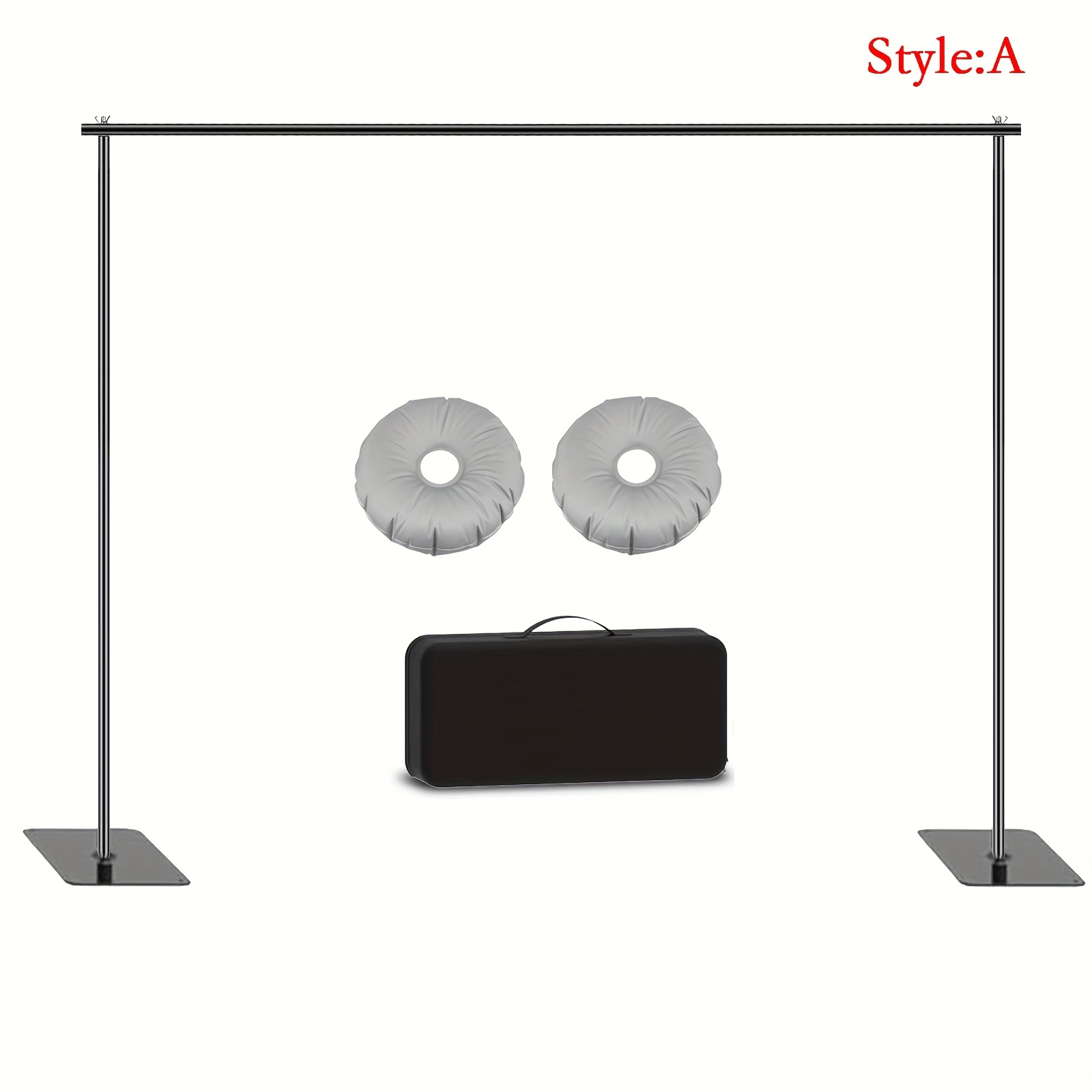 TEMU Backdrop Stand 108x78.5inch(wxh) Photo Studio Adjustable Metal Background Stand, Balloon Arch Support Kit With 4 Crossbars, 4 Backdrop Clamps,