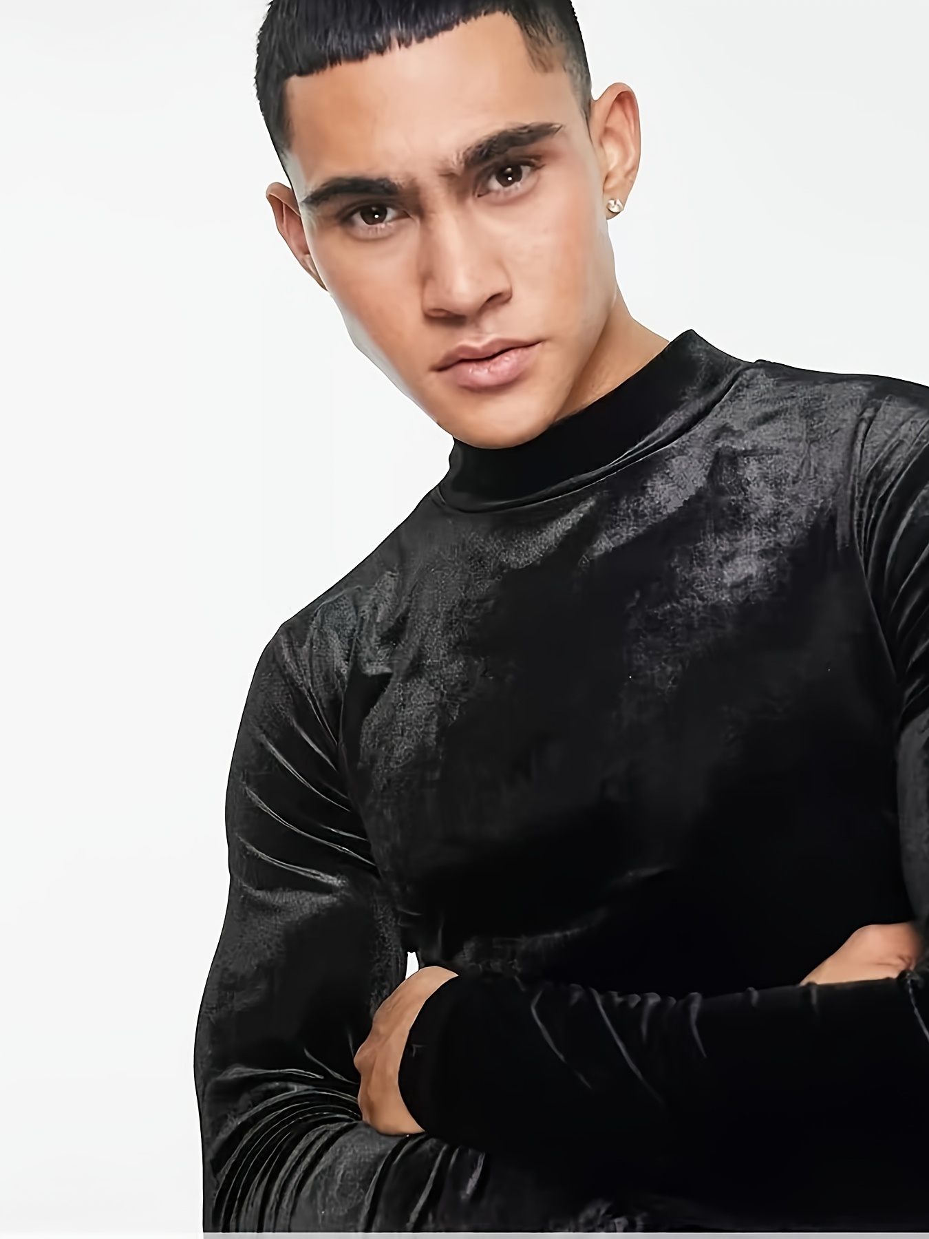 Black Velvet Shirt Mens Velvet Turtleneck *'S Velvet Long Sleeve
