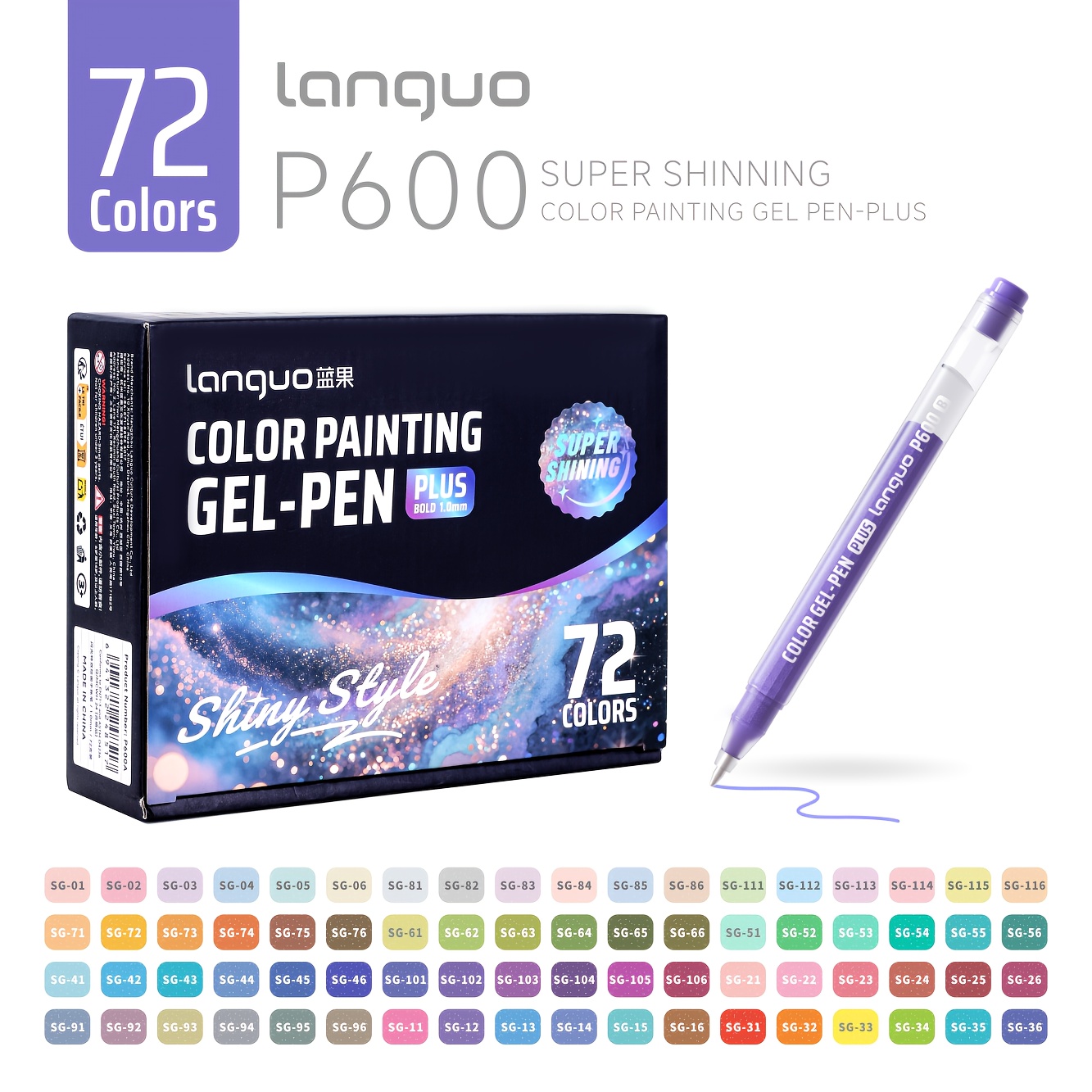 TEMU 72 Color Painting Gel Pen Gifts Set Multifunctional Colored Drawing Pens For Art Painting & Diy Marking Stationery